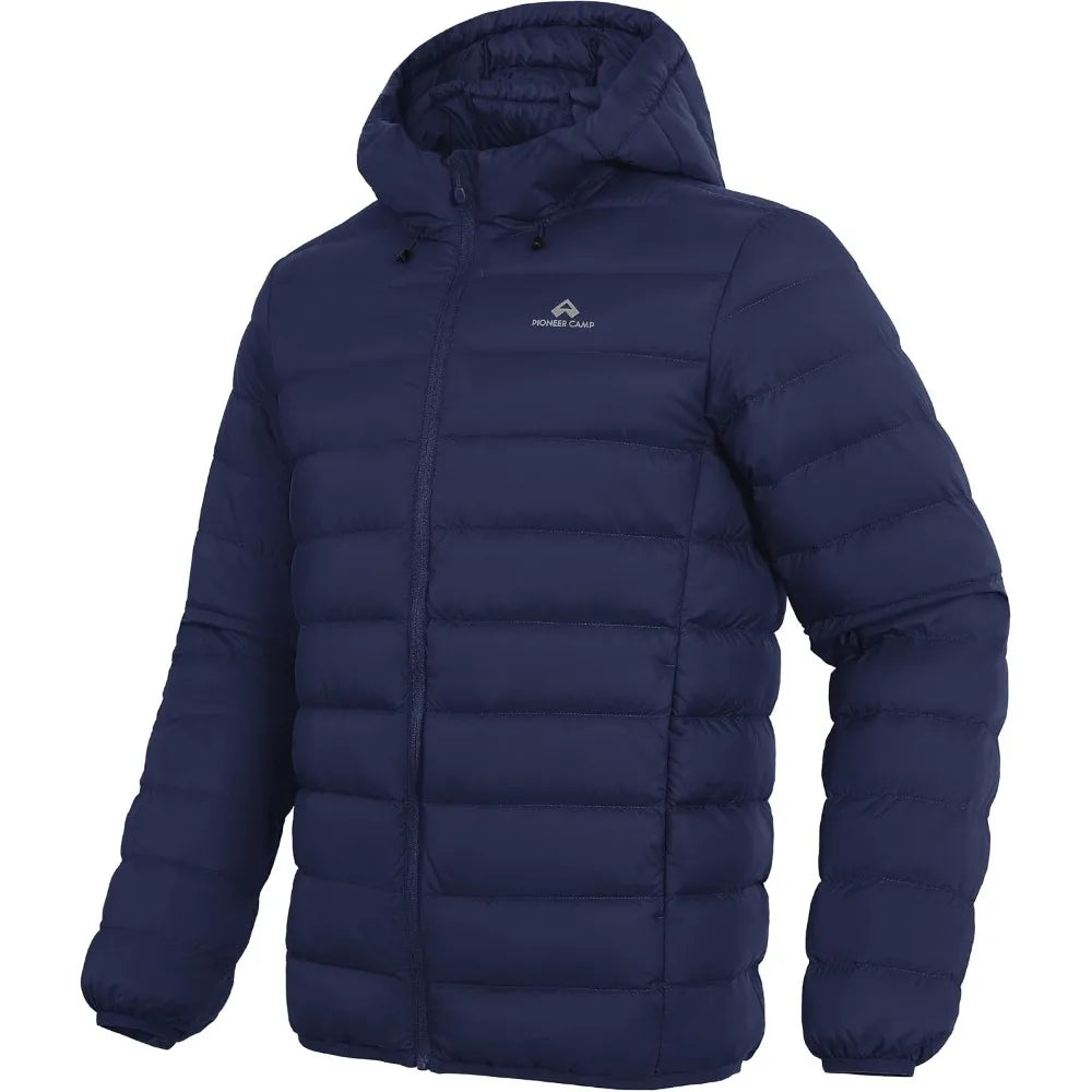 Pioneer Camp Men's Lightweight Packable Down Puffer Jacket With Hood