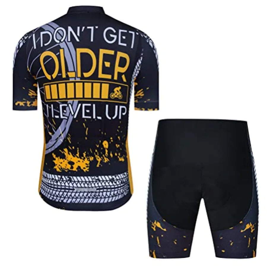 Womens Cycling Jersey Set Short Sleeve Shirt And Padded Shorts