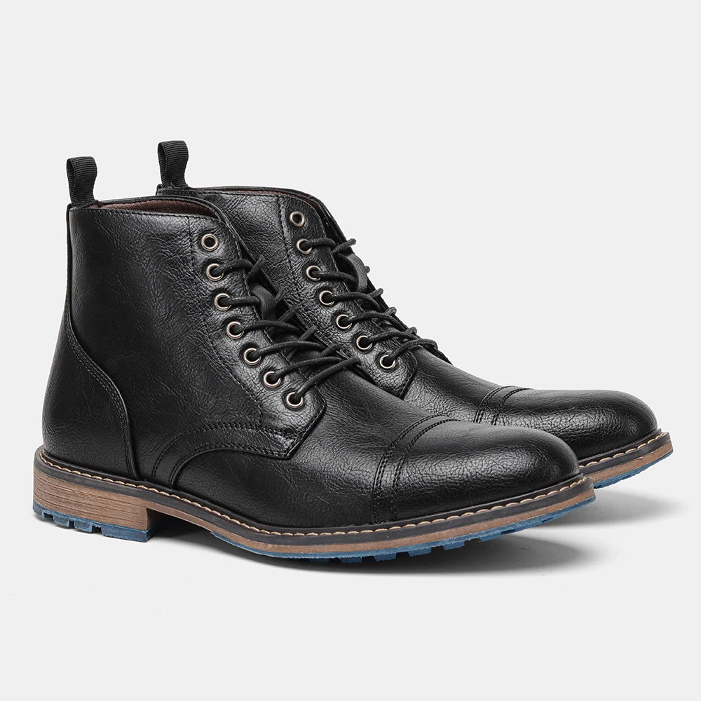 Hecrafted Comfortable Casual Men Ankle Boots Lace Up