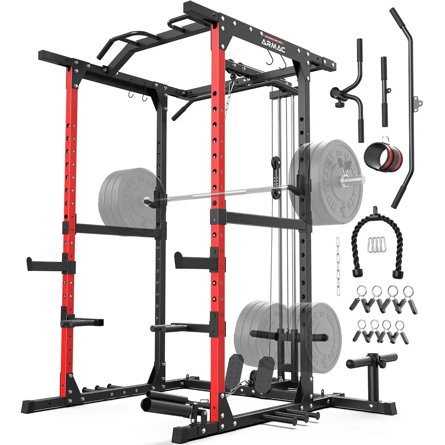 Power Cage 1500lbs Multi-Function Power Rack With Cable Crossover System