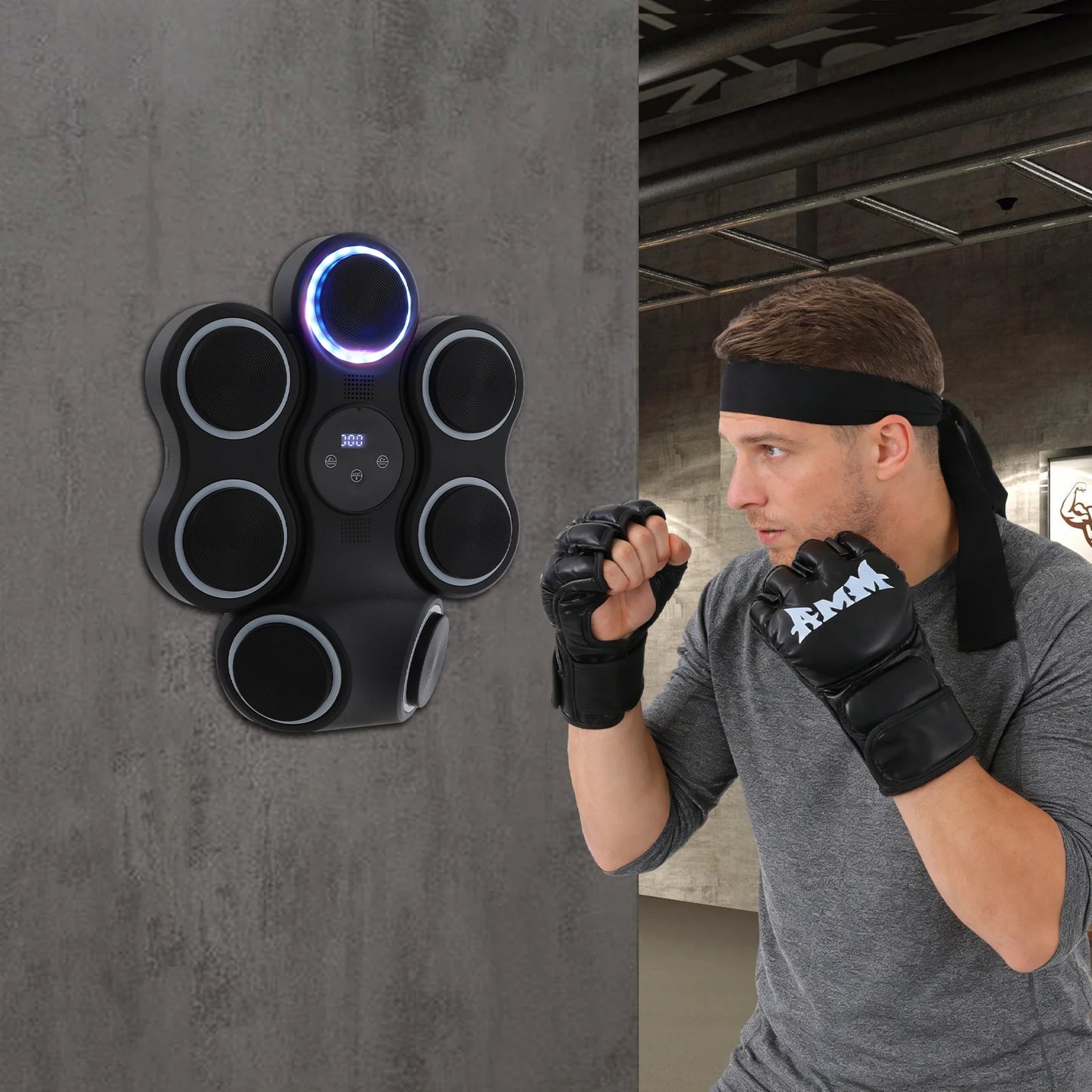 5W Interactive Punching Trainer Wall Mounted Boxing Target With Lighting