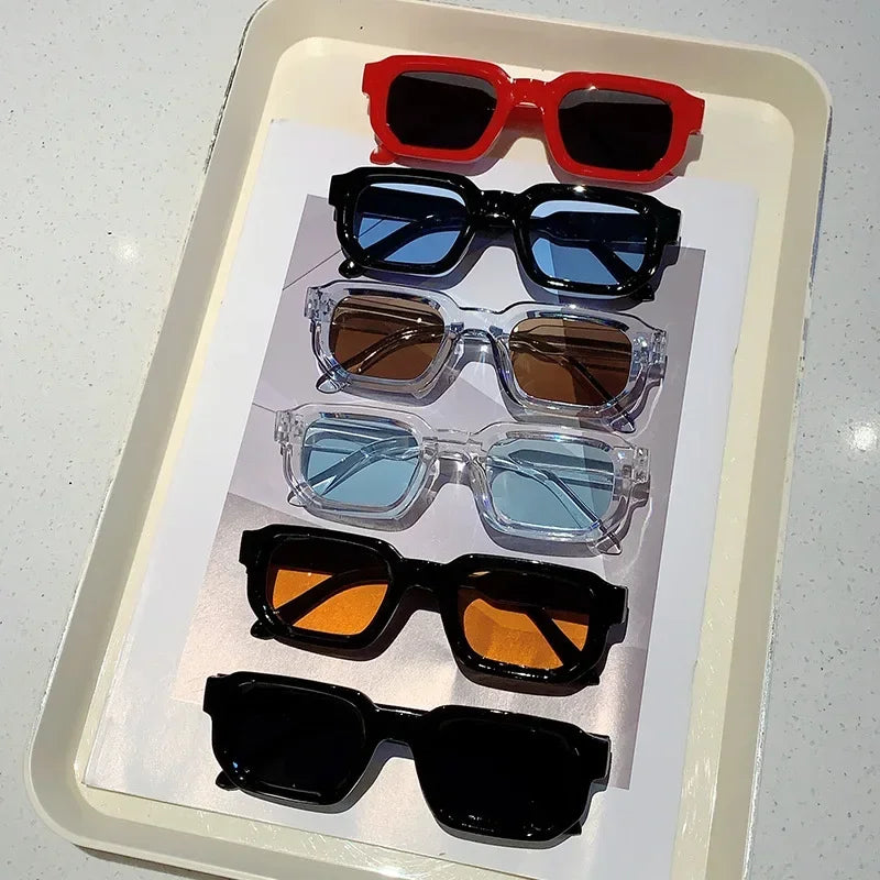 Vintage Rectangle Sunglasses For Women UV400 Polycarbonate Frame