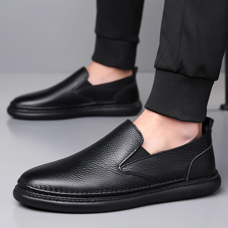 YUYIN Mogaciillo Mens Genuine Leather Slip On Loafers Casual Shoes