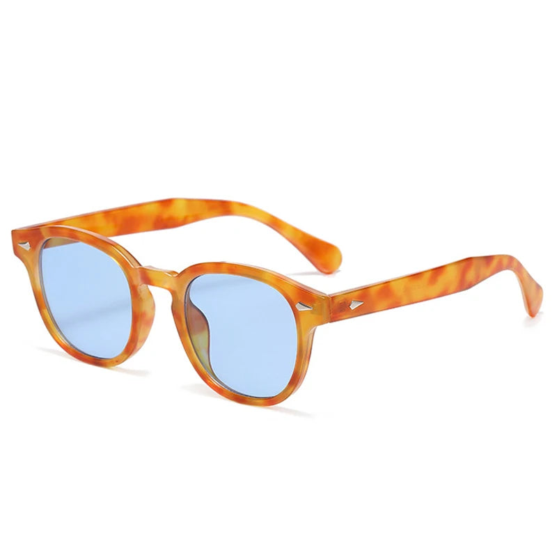Jnpcxi Vintage Round Sunglasses UV400 Protective Acetate Frame Shades