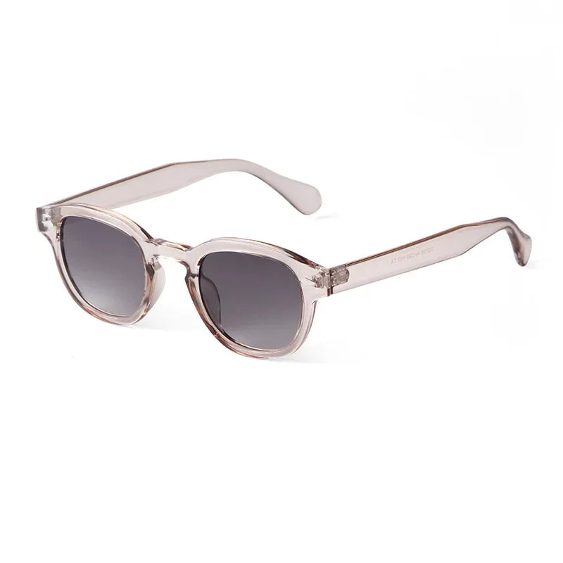 RPXBGUCKARHG Vintage Shell Round Sunglasses Unisex UV400 Rivet Design