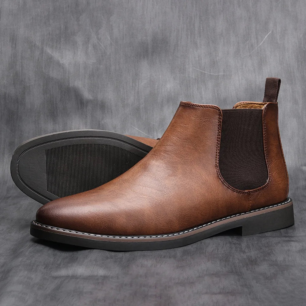 Hecrafted Mens Ankle Chelsea Boots Comfortable Casual Spring