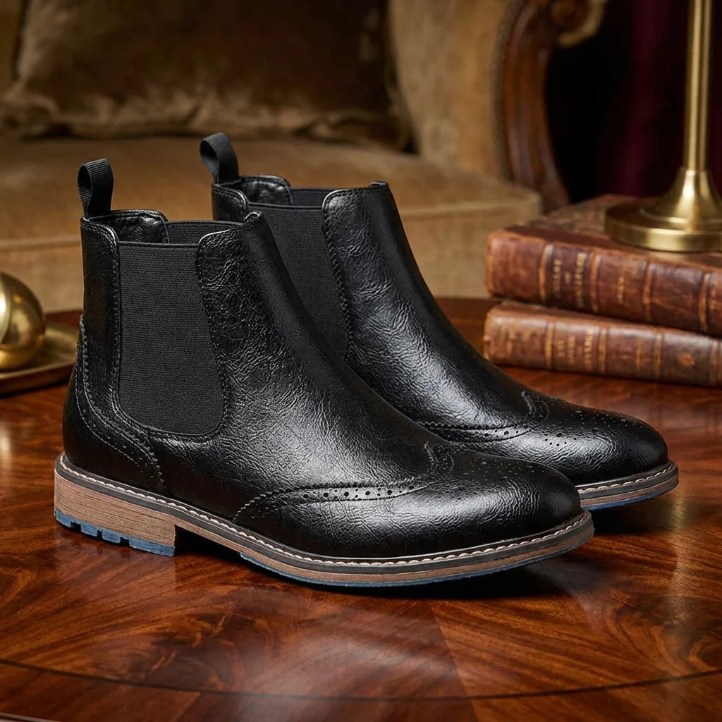 Hecrafted Mens Chelsea Boots Casual Comfortable Retro Fashion