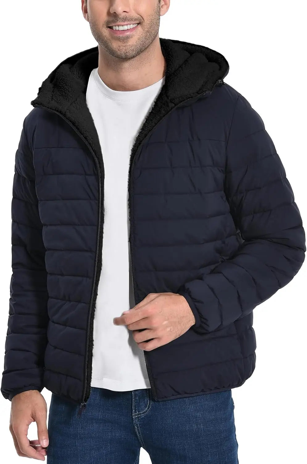 Pioneer Camp Men's Sherpa Lined Hooded Winter Puffer Parka