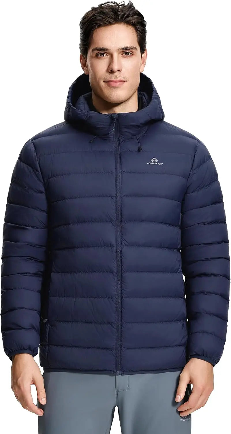 Pioneer Camp Men's Lightweight Packable Down Puffer Jacket With Hood