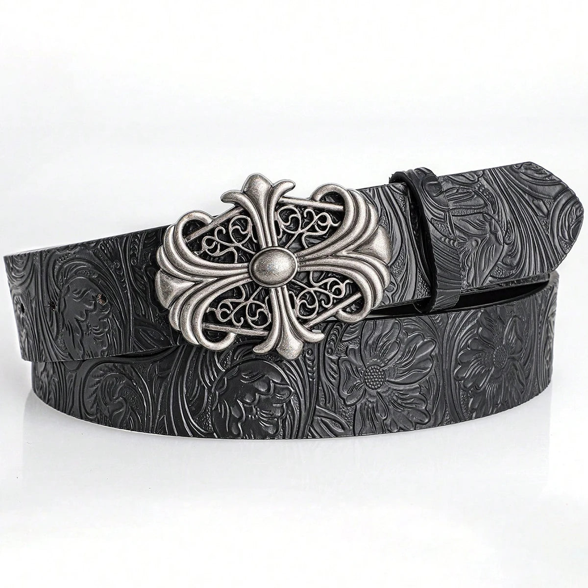 Retro Bohemian PU Leather Belt Unisex Hollow Buckle Fashion Y2K