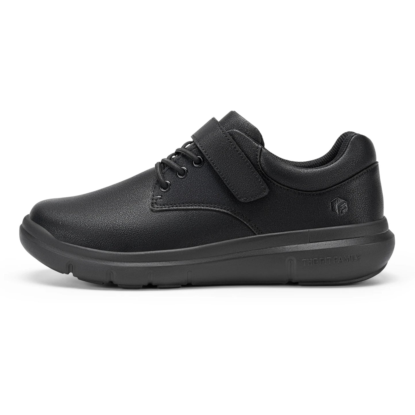 Fittington Mens Wide Width Leather Oxford Shoes Orthopedic Hook Loop