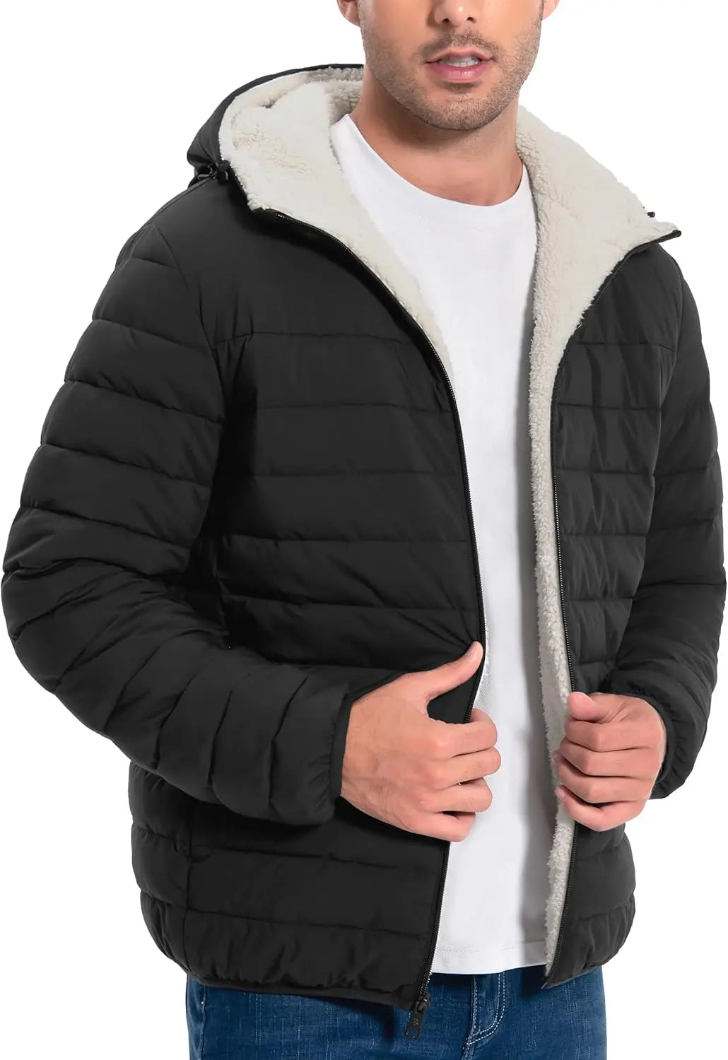 Pioneer Camp Men's Sherpa Lined Hooded Winter Puffer Parka